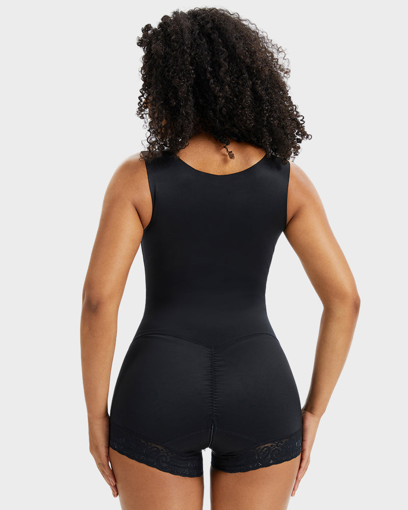 Seamless PowerMesh Double-Layer Tummy Control Bodysuit Shapewear for Women