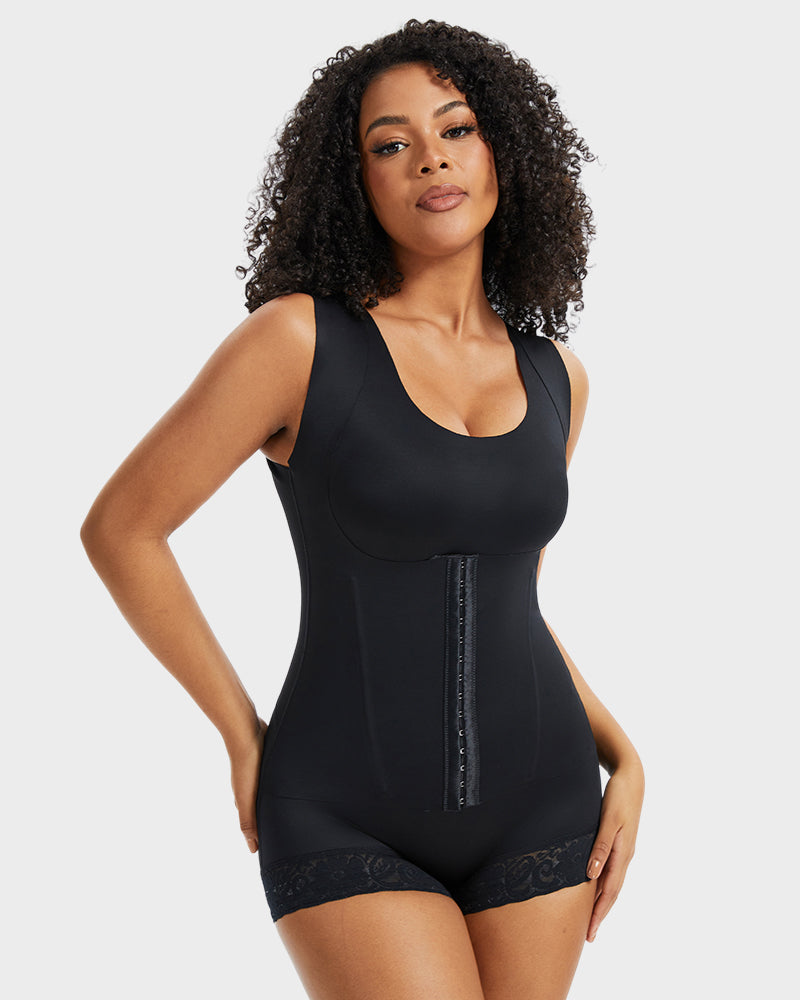 Seamless PowerMesh Double-Layer Tummy Control Bodysuit Shapewear for Women