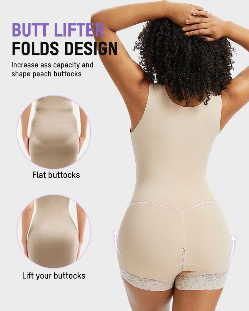 Seamless PowerMesh Double-Layer Tummy Control Bodysuit Shapewear for Women