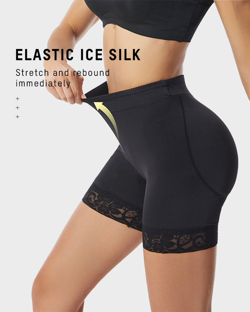 Ultimate High-Waist Butt Lifting Shorts with Removable Hip Pads & Tummy Control