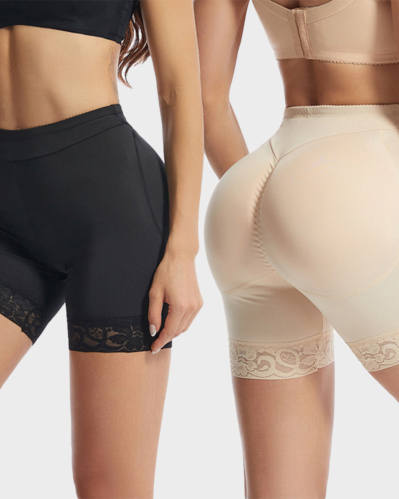 Ultimate High-Waist Butt Lifting Shorts with Removable Hip Pads & Tummy Control
