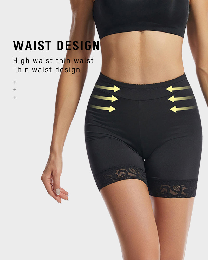 Ultimate High-Waist Butt Lifting Shorts with Removable Hip Pads & Tummy Control