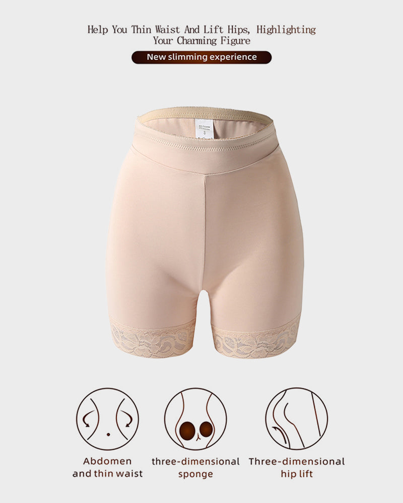 Ultimate High-Waist Butt Lifting Shorts with Removable Hip Pads & Tummy Control