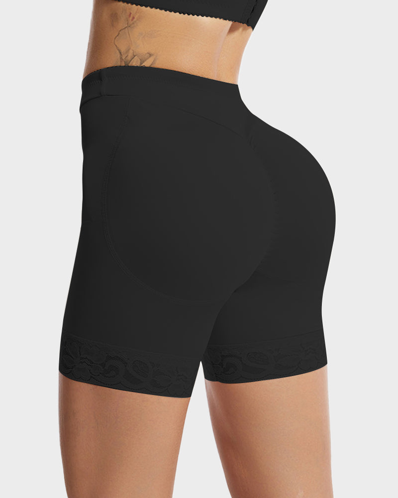 Ultimate High-Waist Butt Lifting Shorts with Removable Hip Pads & Tummy Control