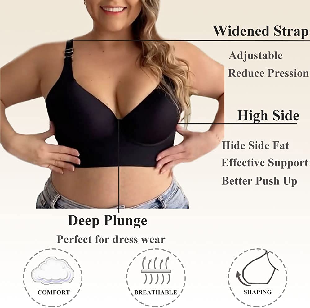 SheCurve® Ultimate Smoothing Back Push-Up Bra 2-Pack: Black & Beige Comfort