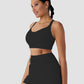 Quick-Dry Front Zipper Push-Up Sports Bra for Women with Adjustable Crisscross Back