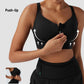 Quick-Dry Front Zipper Push-Up Sports Bra for Women with Adjustable Crisscross Back