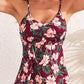 Elegant Women's Tummy Control V-Neck Tropical Skirted One-Piece Swimdress