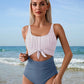 Flattering Ruched Tie-Knot Tummy Control One-Piece Swimsuit for Women