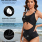Flattering Ruched Tie-Knot Tummy Control One-Piece Swimsuit for Women