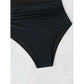 Elegant Mesh Tummy Control One-Piece Swimsuit with Deep V-Neck & Backless Design