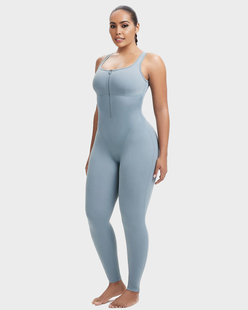 Women's Sweat Sauna Compression Workout Jumpsuit with Tummy Control