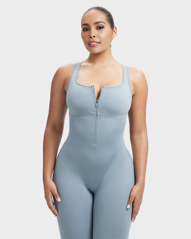 Women's Sweat Sauna Compression Workout Jumpsuit with Tummy Control