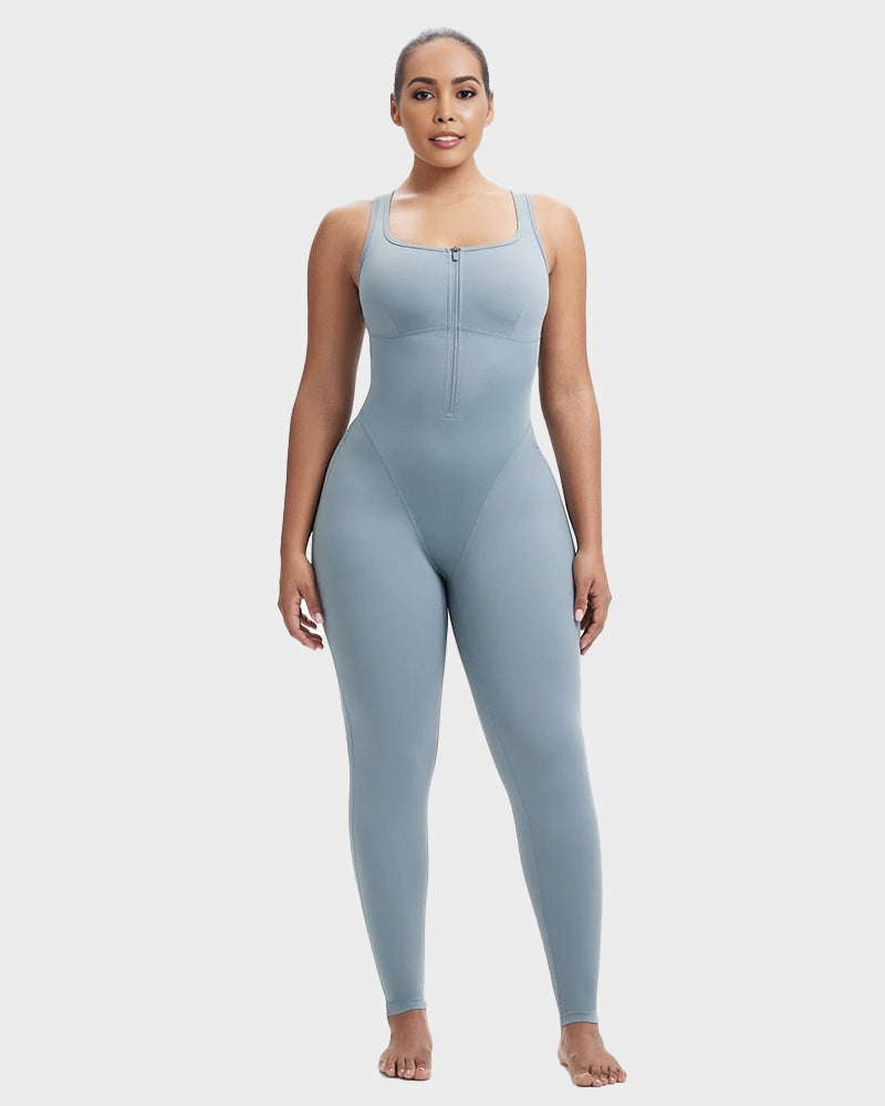 Women's Sweat Sauna Compression Workout Jumpsuit with Tummy Control