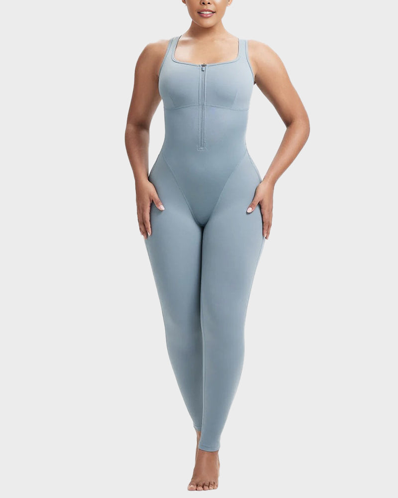 Women's Sweat Sauna Compression Workout Jumpsuit with Tummy Control