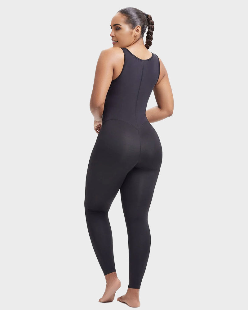 Women's Sweat Sauna Compression Workout Jumpsuit with Tummy Control