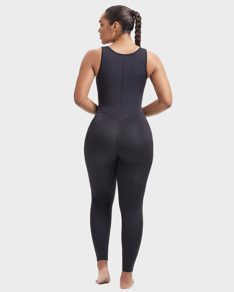 Women's Sweat Sauna Compression Workout Jumpsuit with Tummy Control