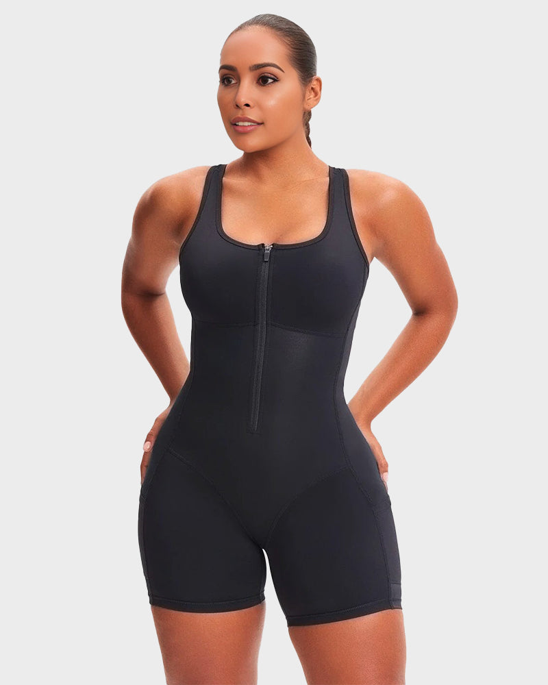 SheCurve Women's Sculpt & Sweat Sauna Workout Romper for Enhanced Fitness