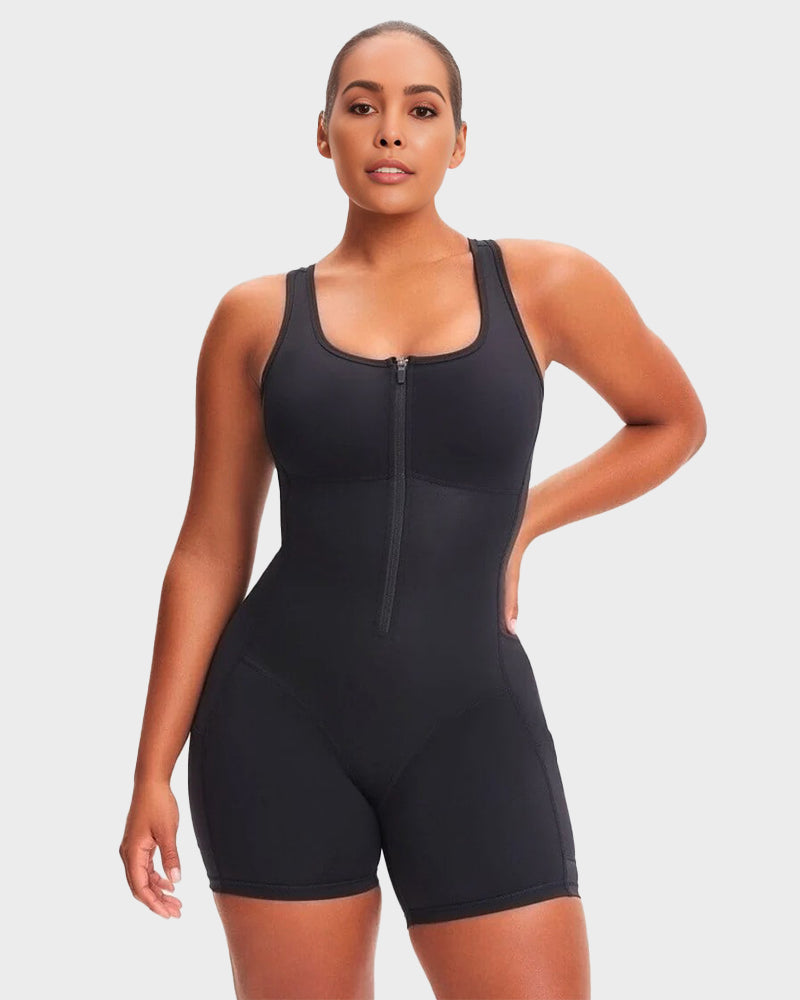 SheCurve Women's Sculpt & Sweat Sauna Workout Romper for Enhanced Fitness