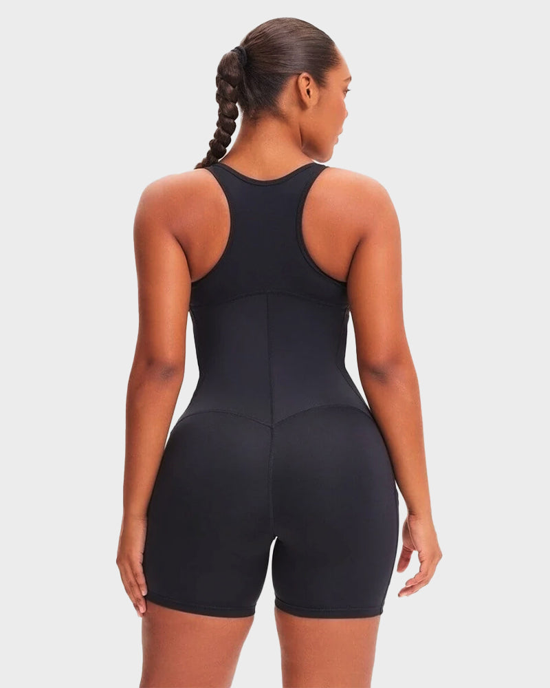 SheCurve Women's Sculpt & Sweat Sauna Workout Romper for Enhanced Fitness