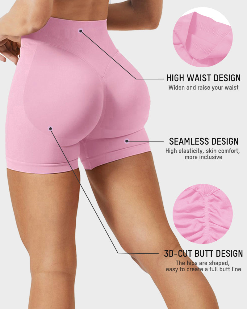 Seamless High-Waist Sculpting Shorts with Scrunch Butt Lift for Enhanced Curves & Support