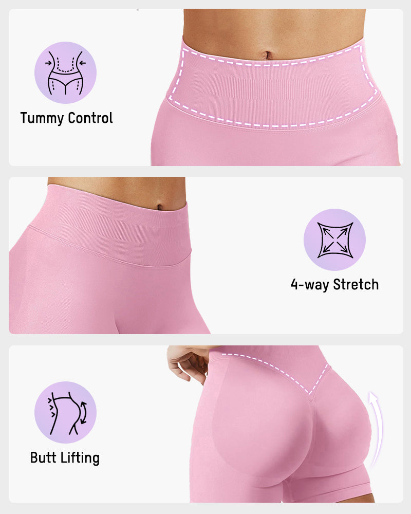 Seamless High-Waist Sculpting Shorts with Scrunch Butt Lift for Enhanced Curves & Support