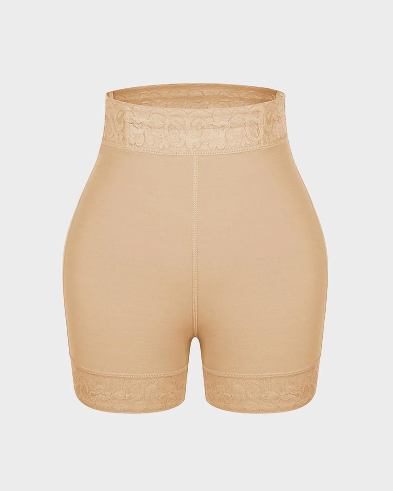 High-Waisted Sculpting Lace Shapewear Shorts for Tummy Control and Butt Lift