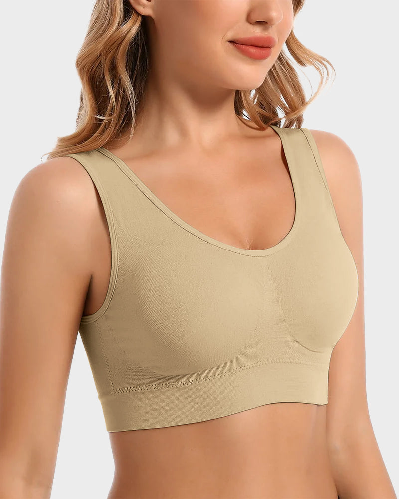 SheCurve Seamless Comfort Wireless Sports Bra with Removable Pads & Wide Straps