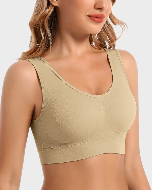 SheCurve Seamless Comfort Wireless Sports Bra with Removable Pads & Wide Straps