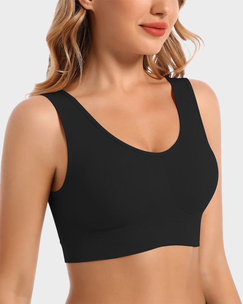 SheCurve Seamless Comfort Wireless Sports Bra with Removable Pads & Wide Straps