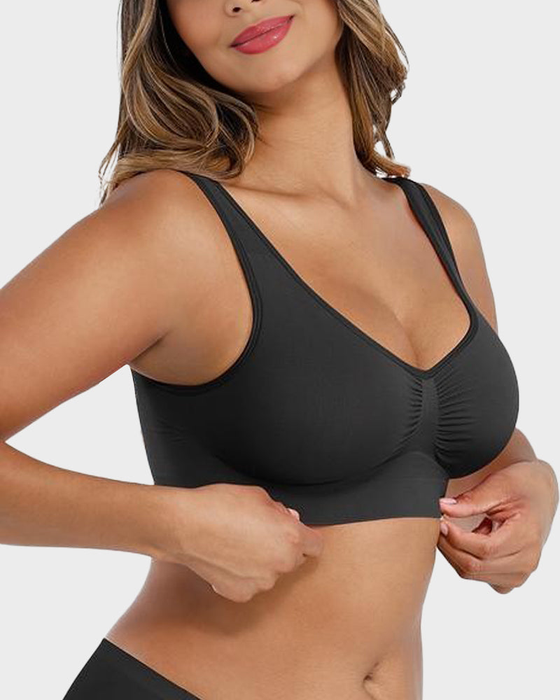SheCurve Seamless Comfort Wireless Sports Bra with Removable Pads & Wide Straps
