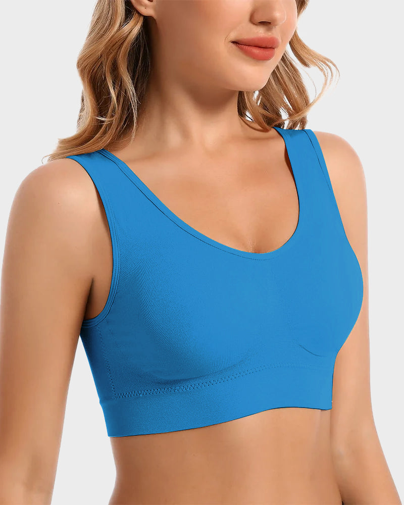 SheCurve Seamless Comfort Wireless Sports Bra with Removable Pads & Wide Straps