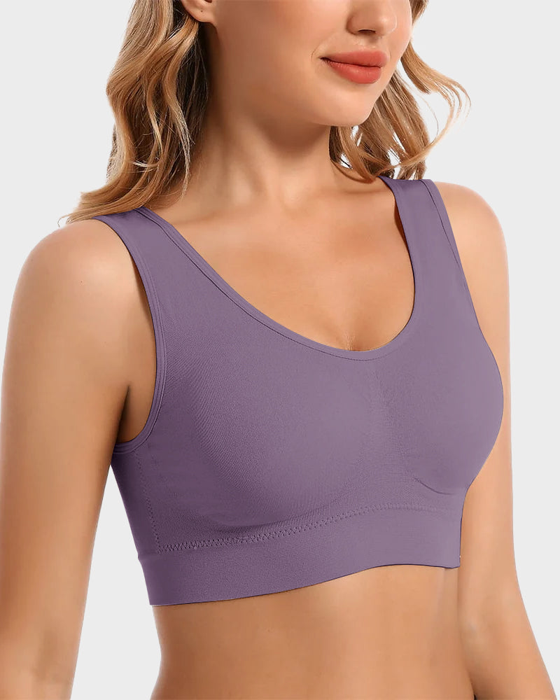 SheCurve Seamless Comfort Wireless Sports Bra with Removable Pads & Wide Straps