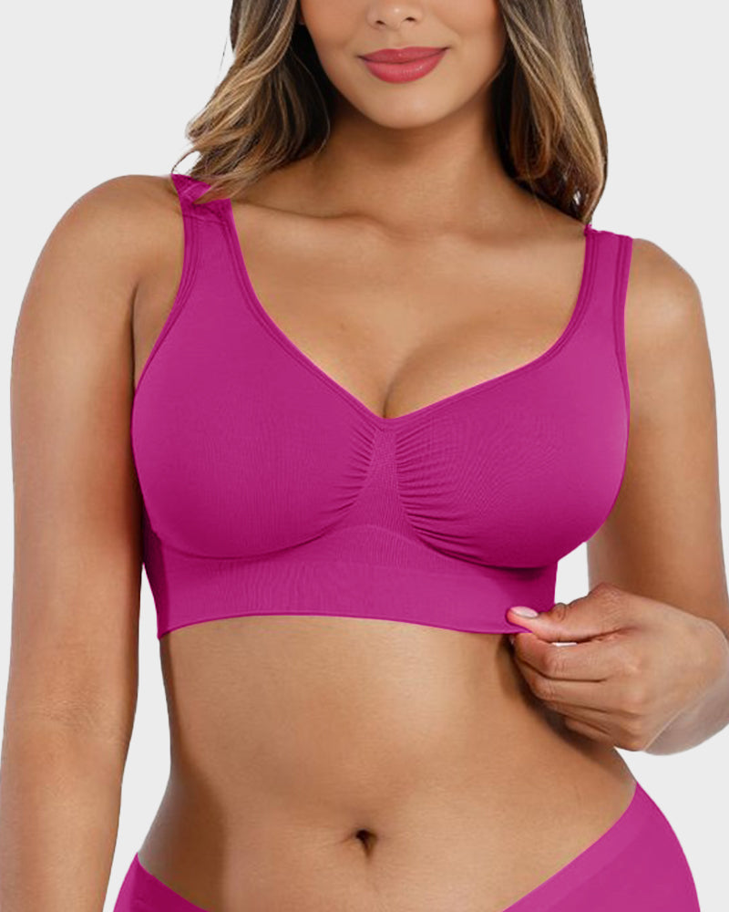 SheCurve Seamless Comfort Wireless Sports Bra with Removable Pads & Wide Straps