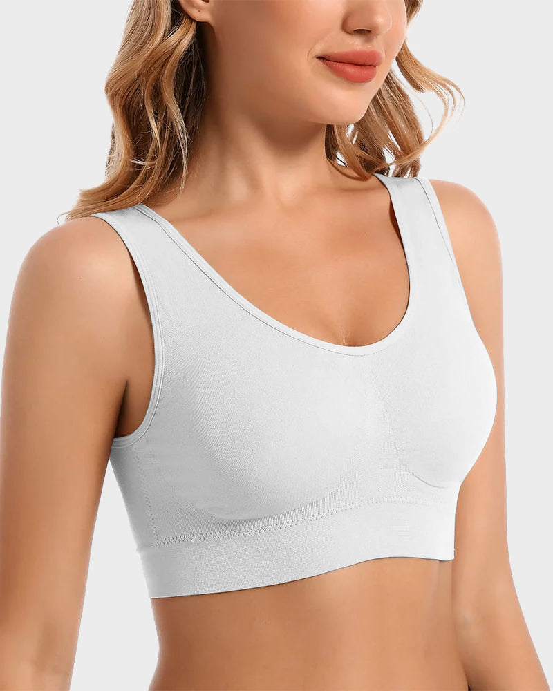 SheCurve Seamless Comfort Wireless Sports Bra with Removable Pads & Wide Straps