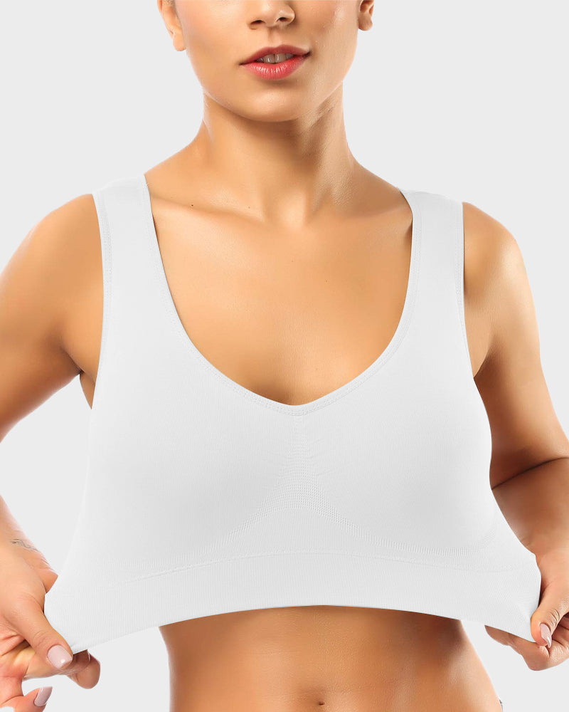 SheCurve Seamless Comfort Wireless Sports Bra with Removable Pads & Wide Straps