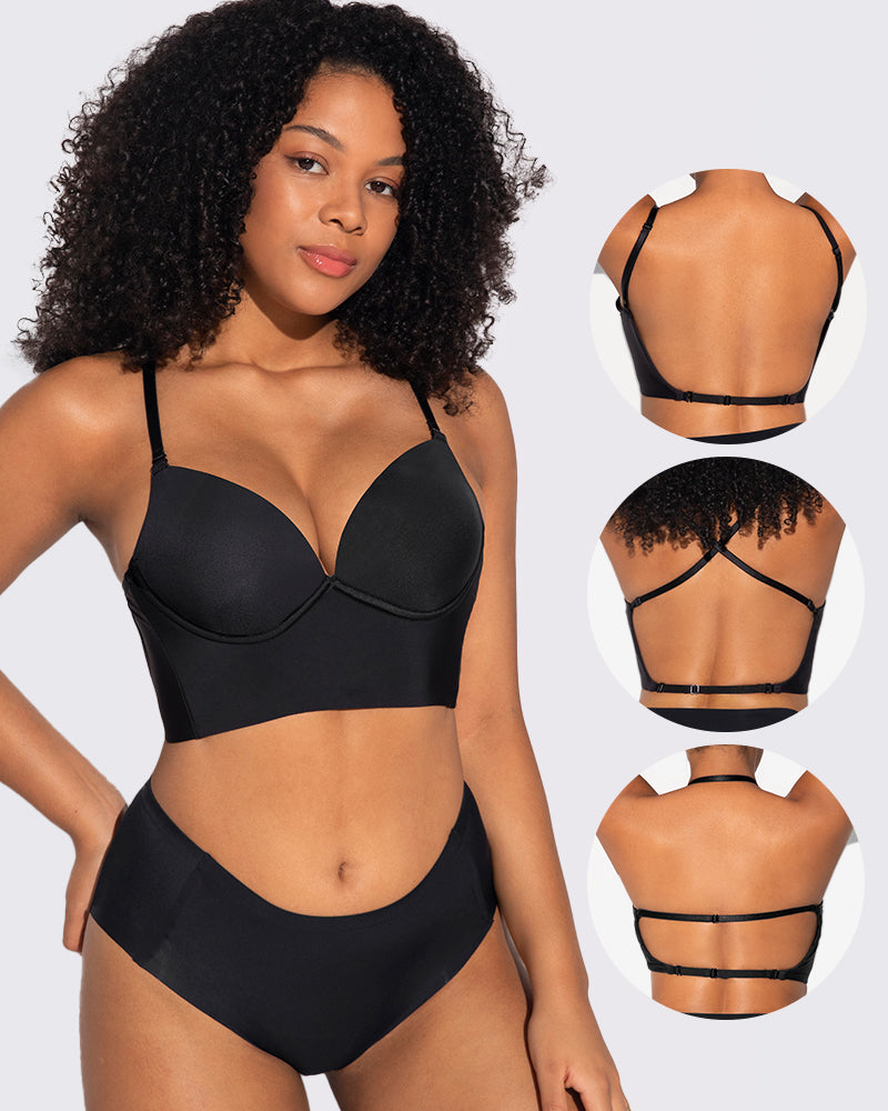 Seamless Deep V Backless Bra: Invisible Lift & Support for Plunge