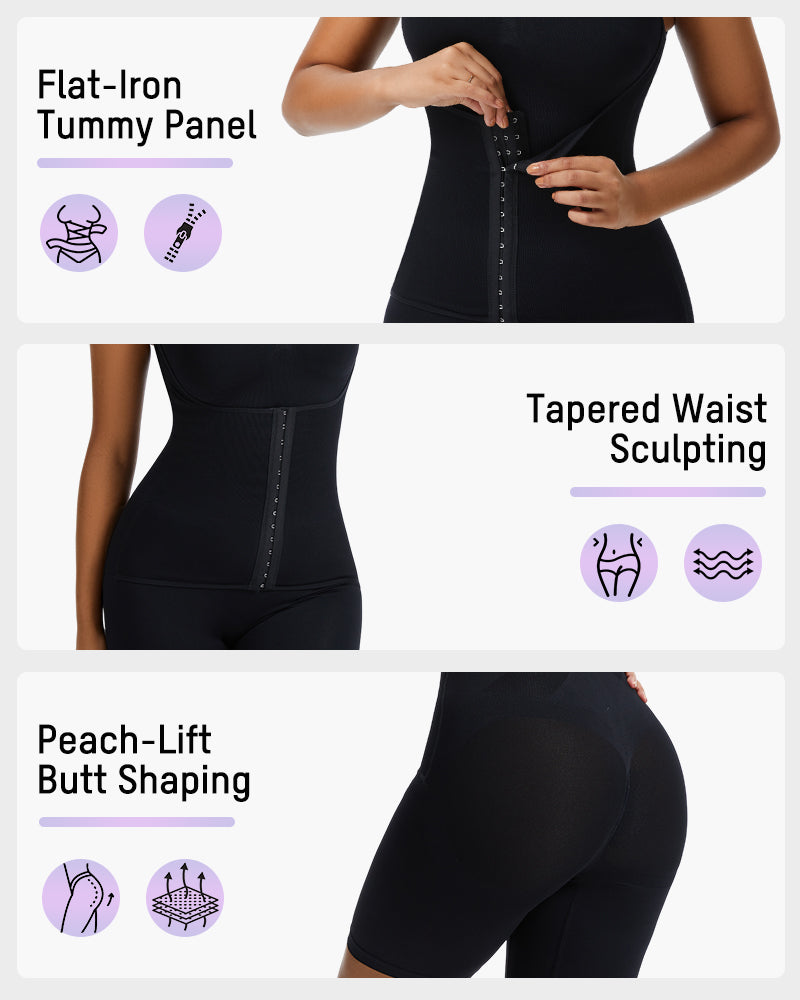 Invisible Seamless Double Compression Shaping Bodysuit: Tummy Control & Smooth Curves
