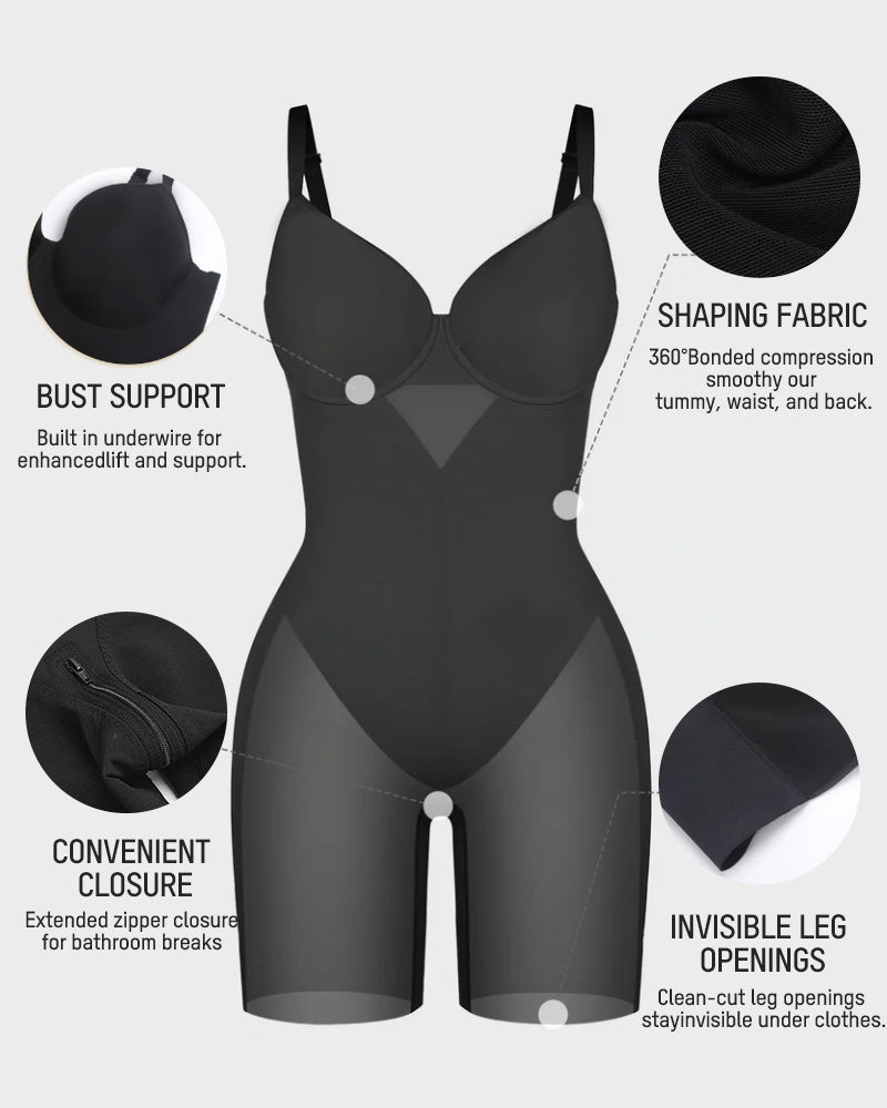 Seamless Underwire Full-Body Shaping Bodysuit: Tummy Control, Butt Lift, Comfort