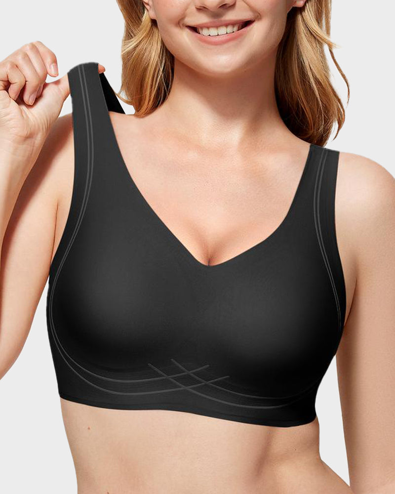 Luxurious Seamless Full Coverage Wireless Push-Up Bra with Comfort Wide Straps