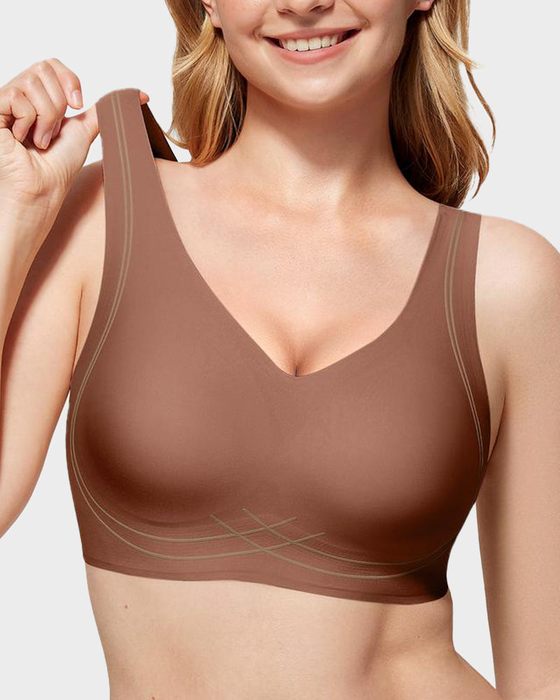 Luxurious Seamless Full Coverage Wireless Push-Up Bra with Comfort Wide Straps