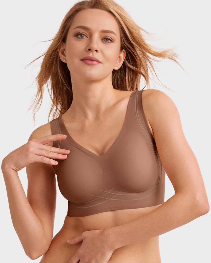 Luxurious Seamless Full Coverage Wireless Push-Up Bra with Comfort Wide Straps
