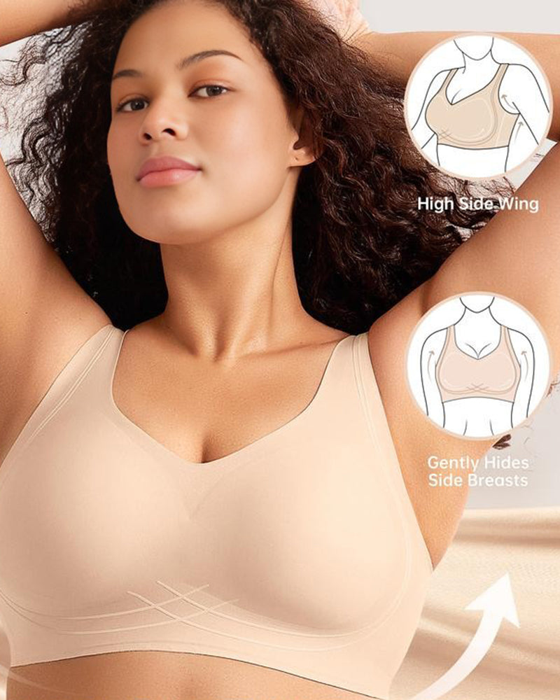 Luxurious Seamless Full Coverage Wireless Push-Up Bra with Comfort Wide Straps