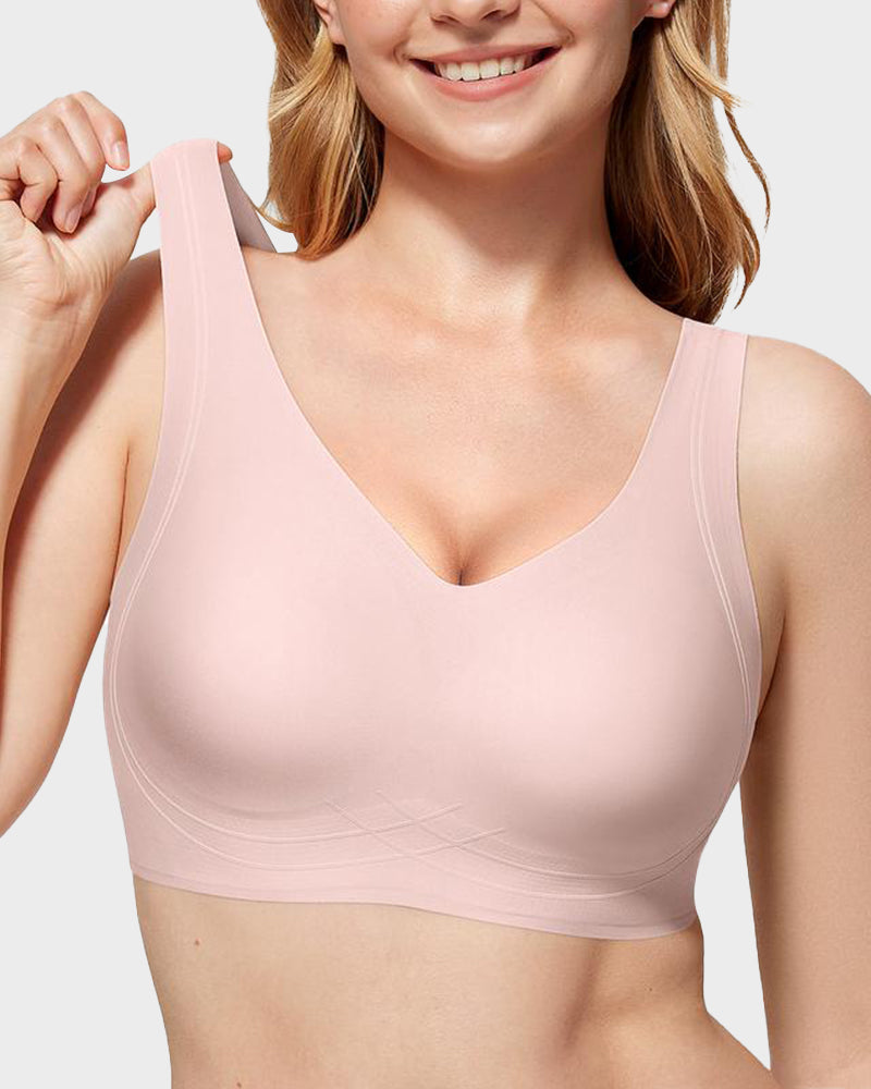 Luxurious Seamless Full Coverage Wireless Push-Up Bra with Comfort Wide Straps