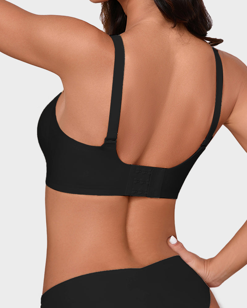 Ultra-Comfort Seamless Mesh Panel Wireless Bra with Invisible Lift and Breathable Design
