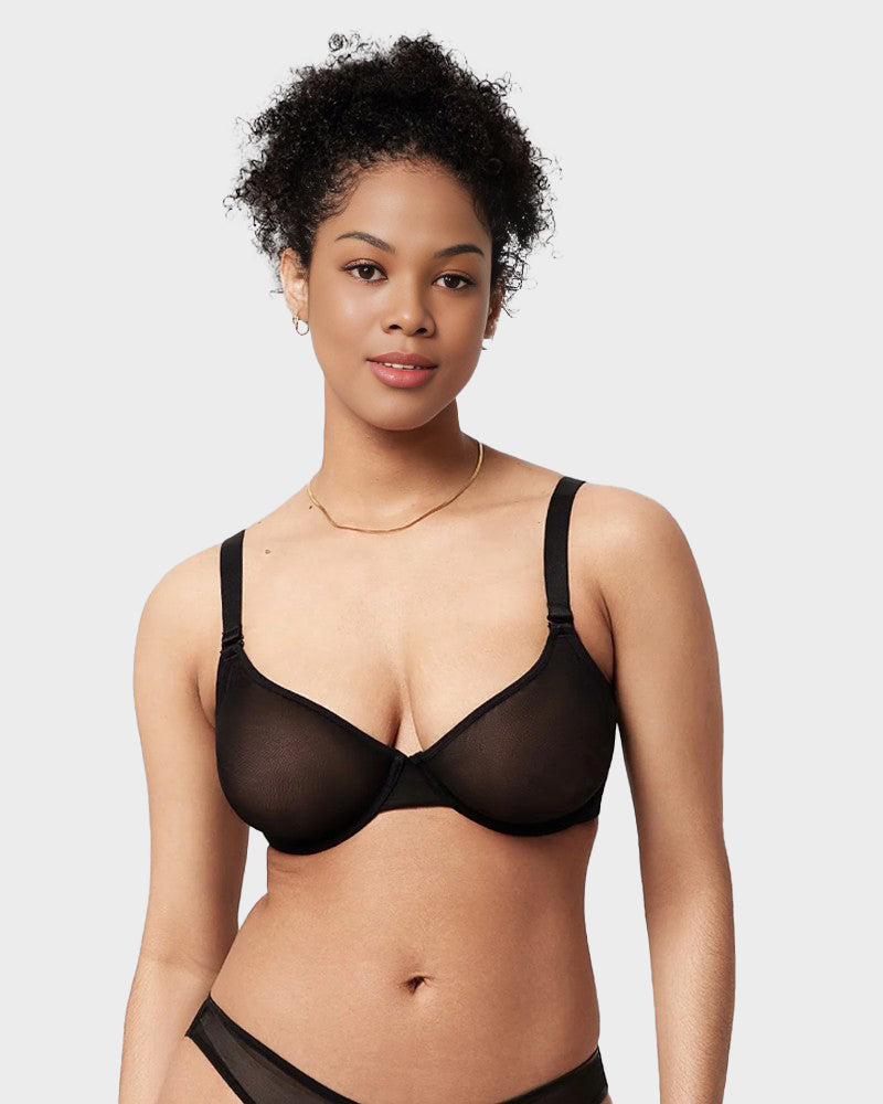 Seamless Mesh Unlined Underwire Bra: Natural Shape, Breathable, Invisible Support for Everyday