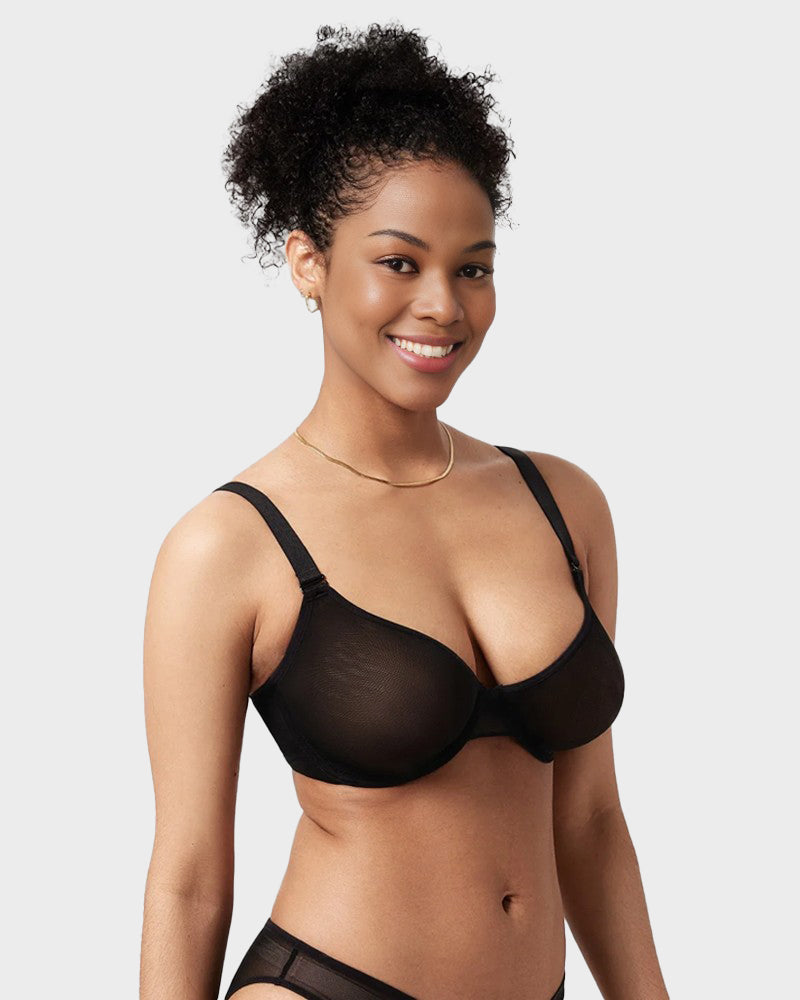 Seamless Mesh Unlined Underwire Bra: Natural Shape, Breathable, Invisible Support for Everyday