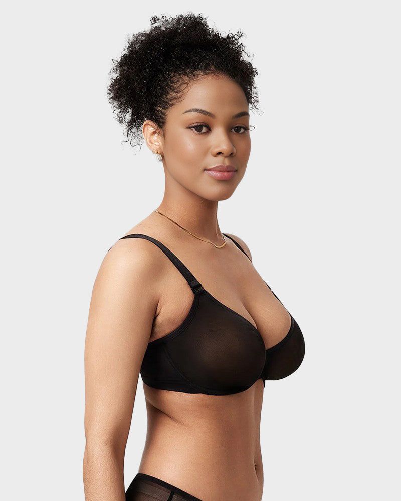Seamless Mesh Unlined Underwire Bra: Natural Shape, Breathable, Invisible Support for Everyday