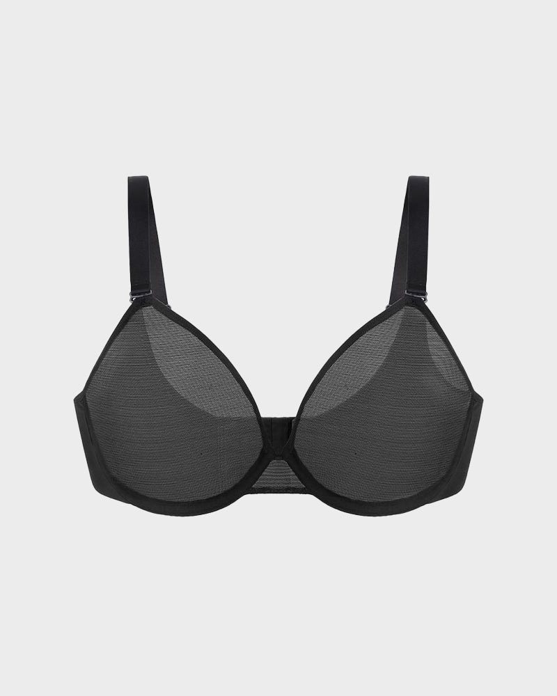 Seamless Mesh Unlined Underwire Bra: Natural Shape, Breathable, Invisible Support for Everyday