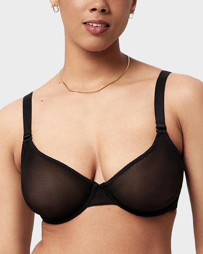 Seamless Mesh Unlined Underwire Bra: Natural Shape, Breathable, Invisible Support for Everyday